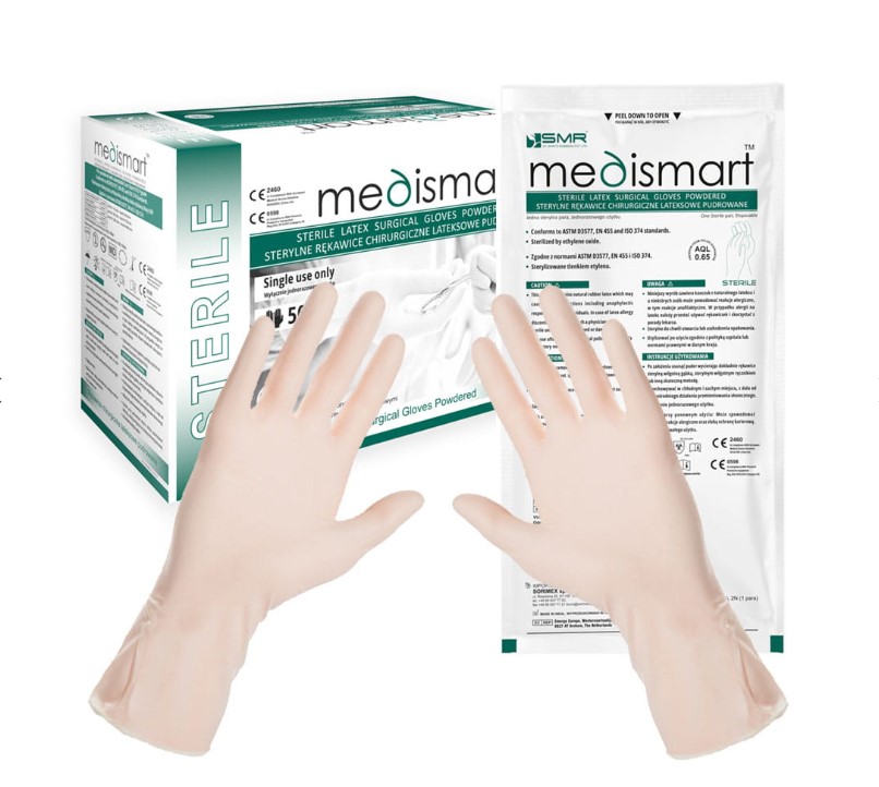 Mănuși chirurgicale, sterile, latex pudrat 7.5 1 pereche - Imagine 2